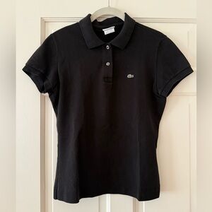 Lacoste Women’s Black short sleeve polo shirt, size 40